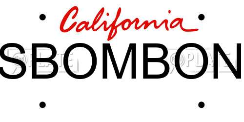 SBOMBON California License Plate