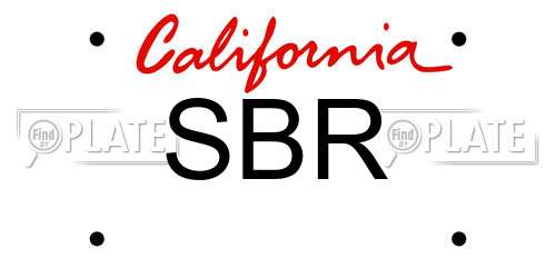 SBR California License Plate