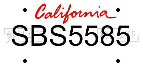 SBS5585 California License Plate
