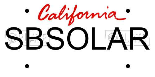 SBSOLAR California License Plate