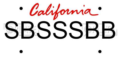SBSSSBB California License Plate
