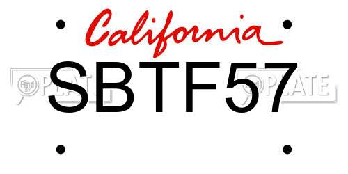 SBTF57 California License Plate