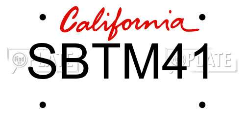 SBTM41 California License Plate