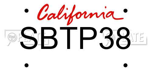 SBTP38 California License Plate