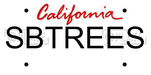SBTREES California License Plate