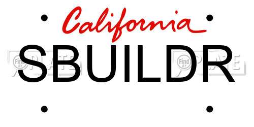 SBUILDR California License Plate