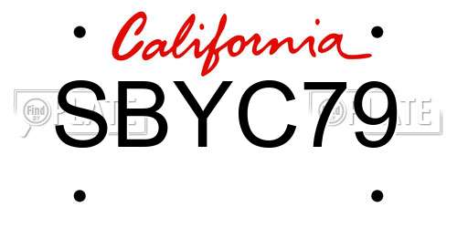 SBYC79 California License Plate