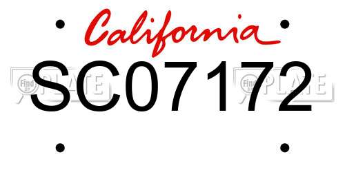 SC07172 California License Plate