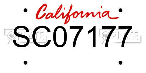 SC07177 California License Plate