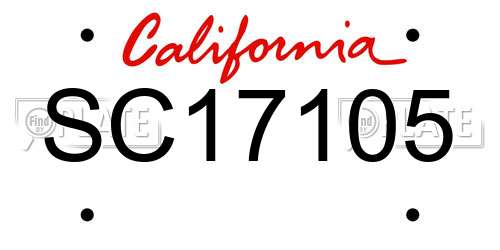 SC17105 California License Plate