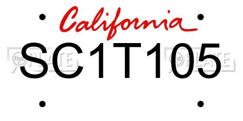 SC1T105 California License Plate