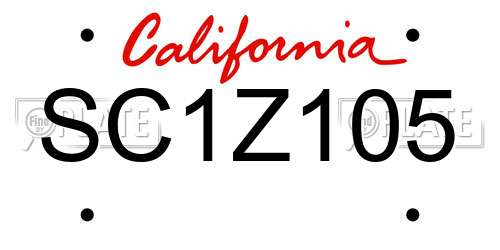 SC1Z105 California License Plate