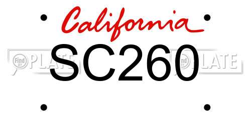SC260 California License Plate
