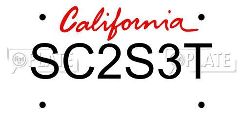 SC2S3T California License Plate