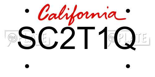 SC2T1Q California License Plate