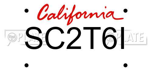SC2T6I California License Plate