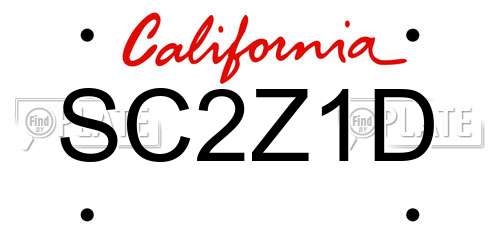 SC2Z1D California License Plate