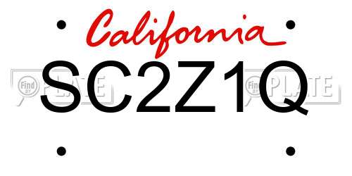 SC2Z1Q California License Plate