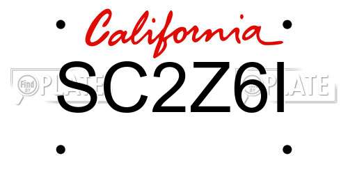 SC2Z6I California License Plate