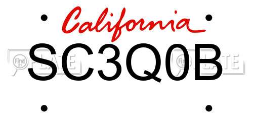 SC3Q0B California License Plate