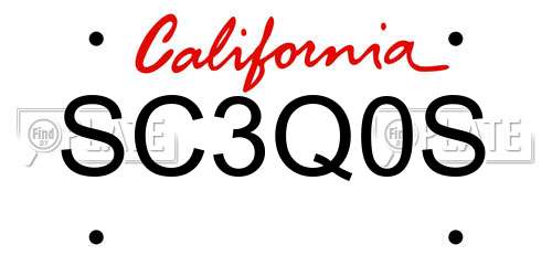 SC3Q0S California License Plate