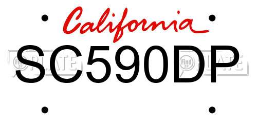 SC590DP California License Plate