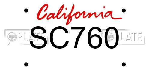SC760 California License Plate