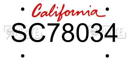 SC78034 California License Plate
