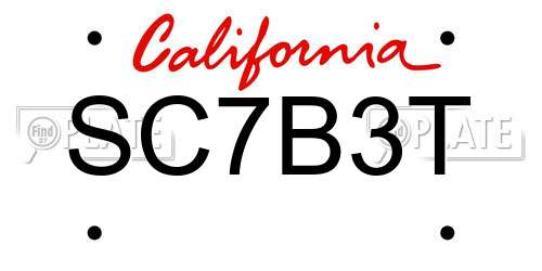 SC7B3T California License Plate