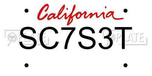 SC7S3T California License Plate