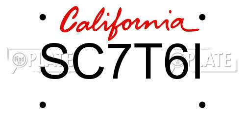 SC7T6I California License Plate