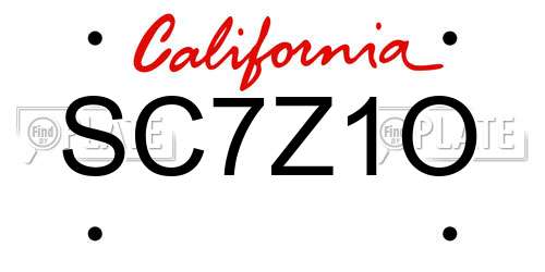 SC7Z1O California License Plate