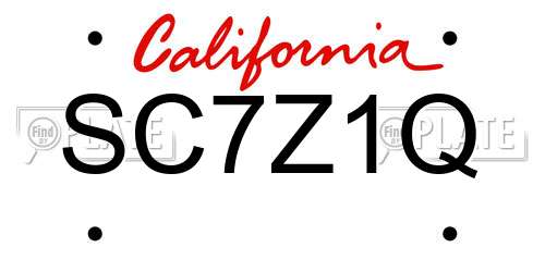 SC7Z1Q California License Plate