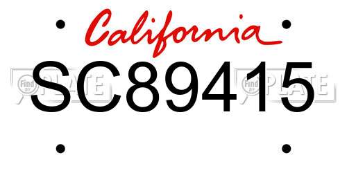SC89415 California License Plate