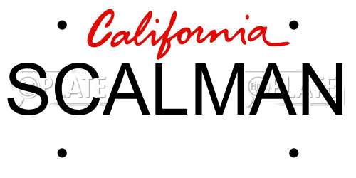 SCALMAN California License Plate