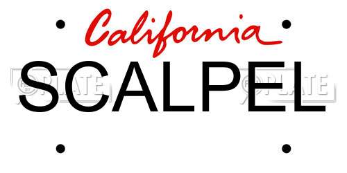 SCALPEL California License Plate