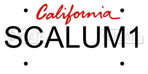 SCALUM1 California License Plate