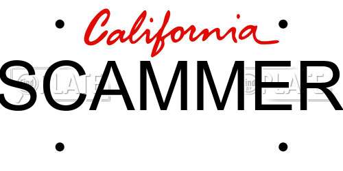 SCAMMER California License Plate