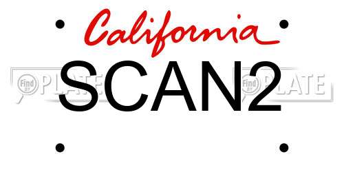 SCAN2 California License Plate