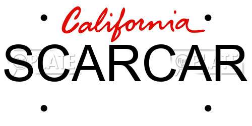 SCARCAR California License Plate