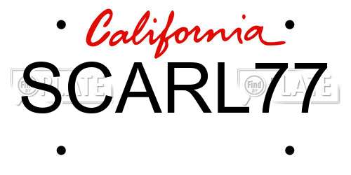 SCARL77 California License Plate