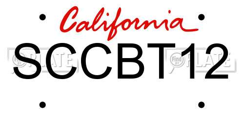 SCCBT12 California License Plate