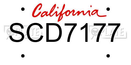 SCD7177 California License Plate