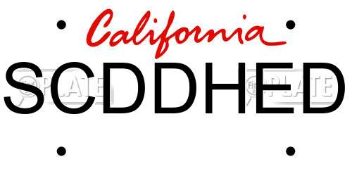 SCDDHED California License Plate