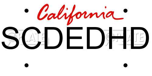 SCDEDHD California License Plate