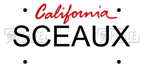 SCEAUX California License Plate