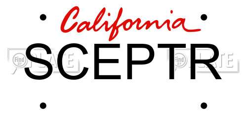 SCEPTR California License Plate