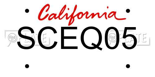 SCEQ05 California License Plate