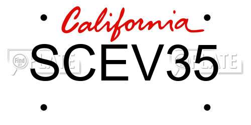 SCEV35 California License Plate