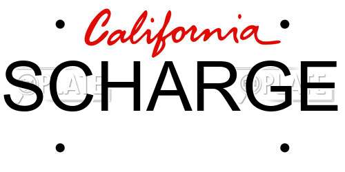 SCHARGE California License Plate